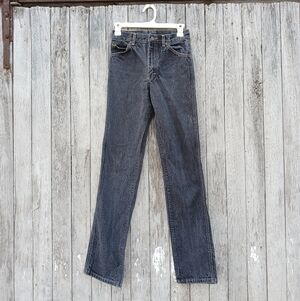 VTG Lee Womens Sz 25 Highwaisted Faded Black Straight Leg Dad Jeans